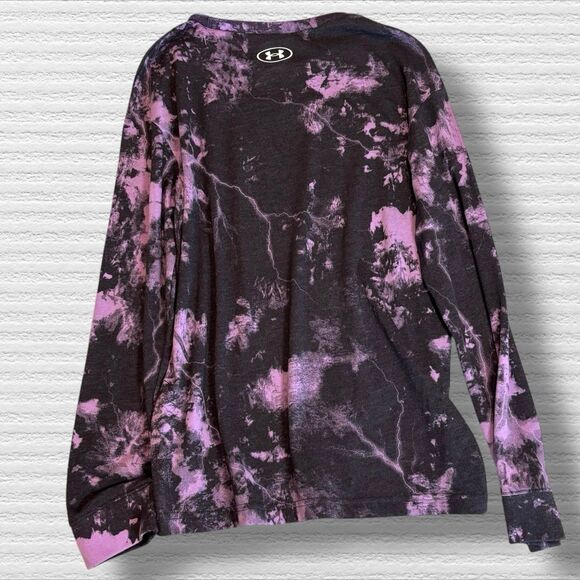 Under Armour UA Project Rock Brahman Tie Dye T-Shirt Youth Large Blk Purple NWT - Picture 7 of 8